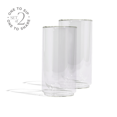 Cove 16oz Glass Pint - Set of 2 - Clear