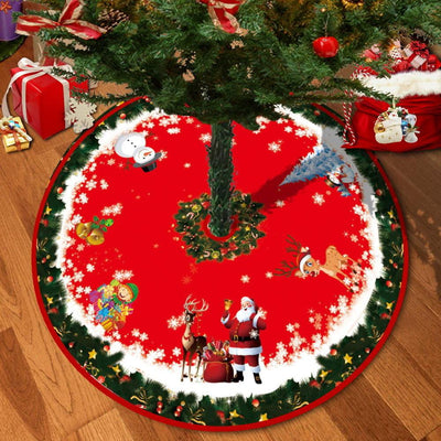 Deer Head Snowflake Santa Claus Gift Box Series Christmas Tree Bottom Decoration Apron Atmosphere Decoration