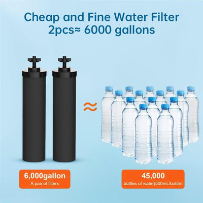 Compatible Replacement Filter for Berkey Countertop Water Purification System - BB9 - 2 Activated Carbon Water Filter Cartridge