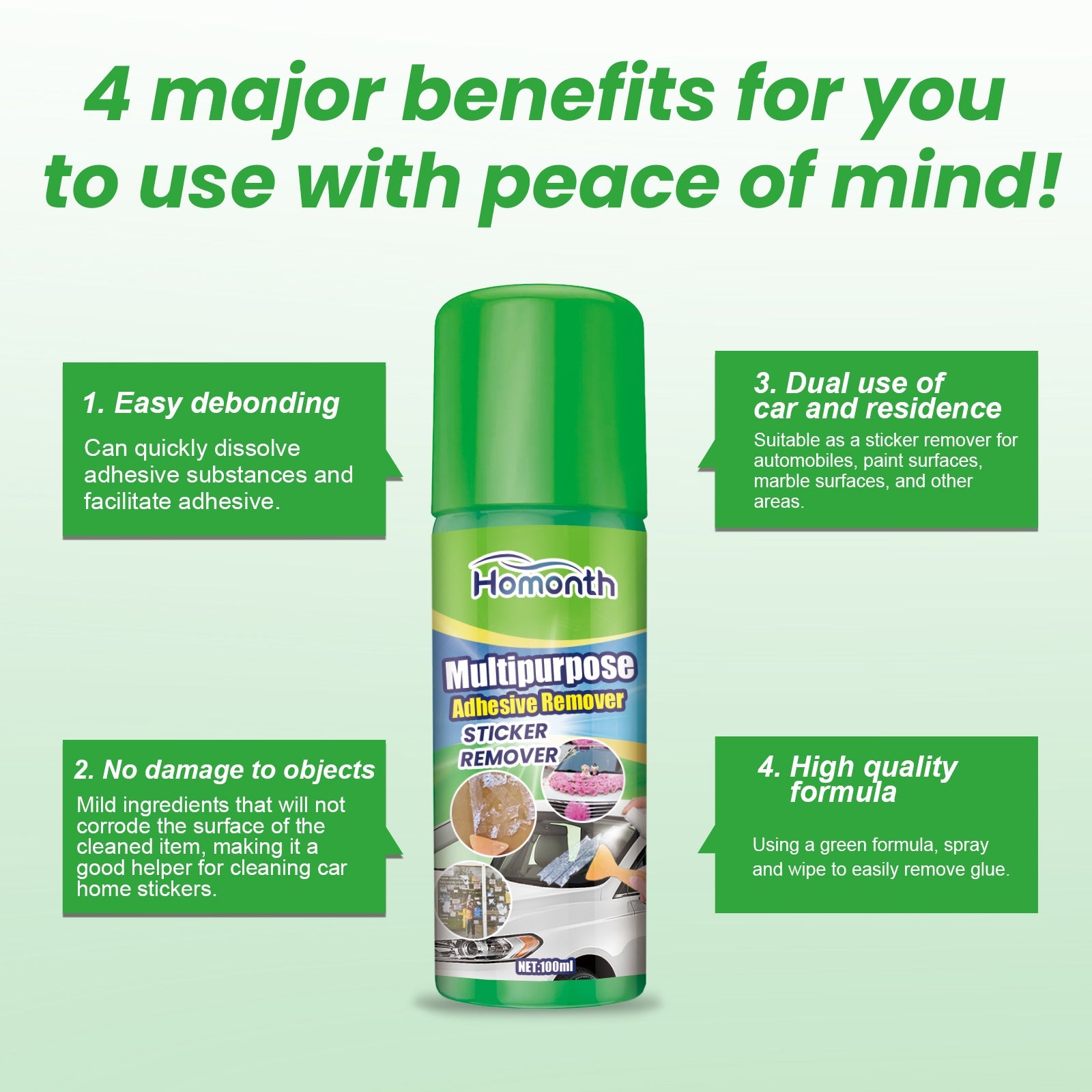 Multipurpose Adhesive Remover, Multi-Purpose Adhesive Removal Self-Adhesive Double-Sided Adhesive Removal Adhesive Cleaning Adhesive No Residue Cleaner