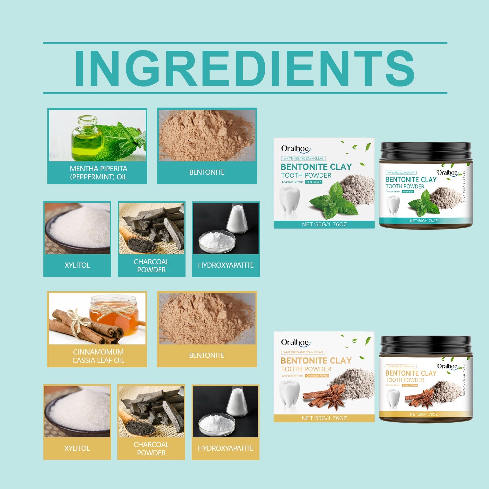 Volcanic Ash Bentonite Dental Powder Tooth Cleaning Powder To Remove Stains And Maintain Oral Hygiene