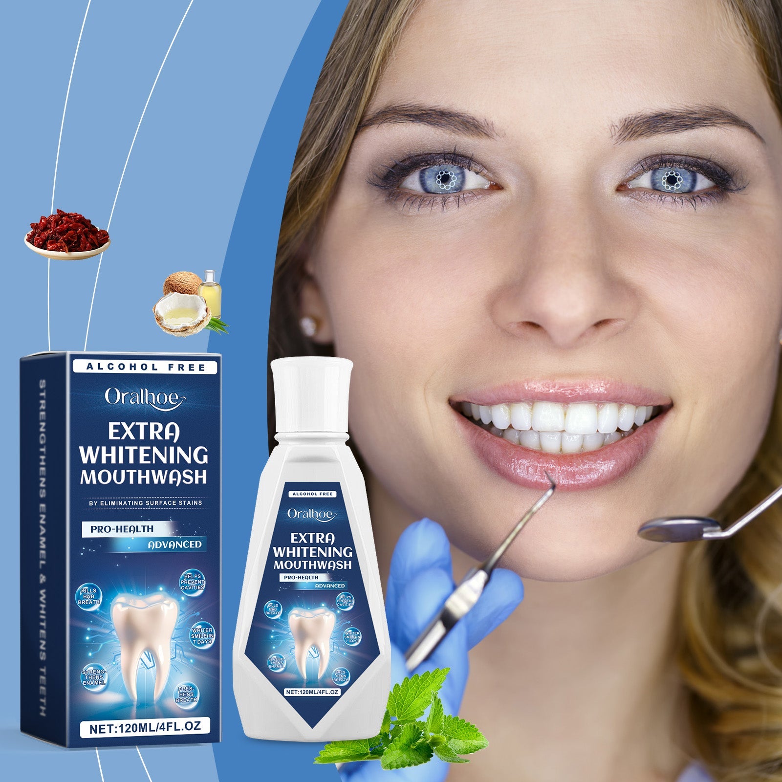 Dental Mouthwash, A Refreshing Minty Mouthwash With Gentle Ingredients To Clean Daily Dental Care