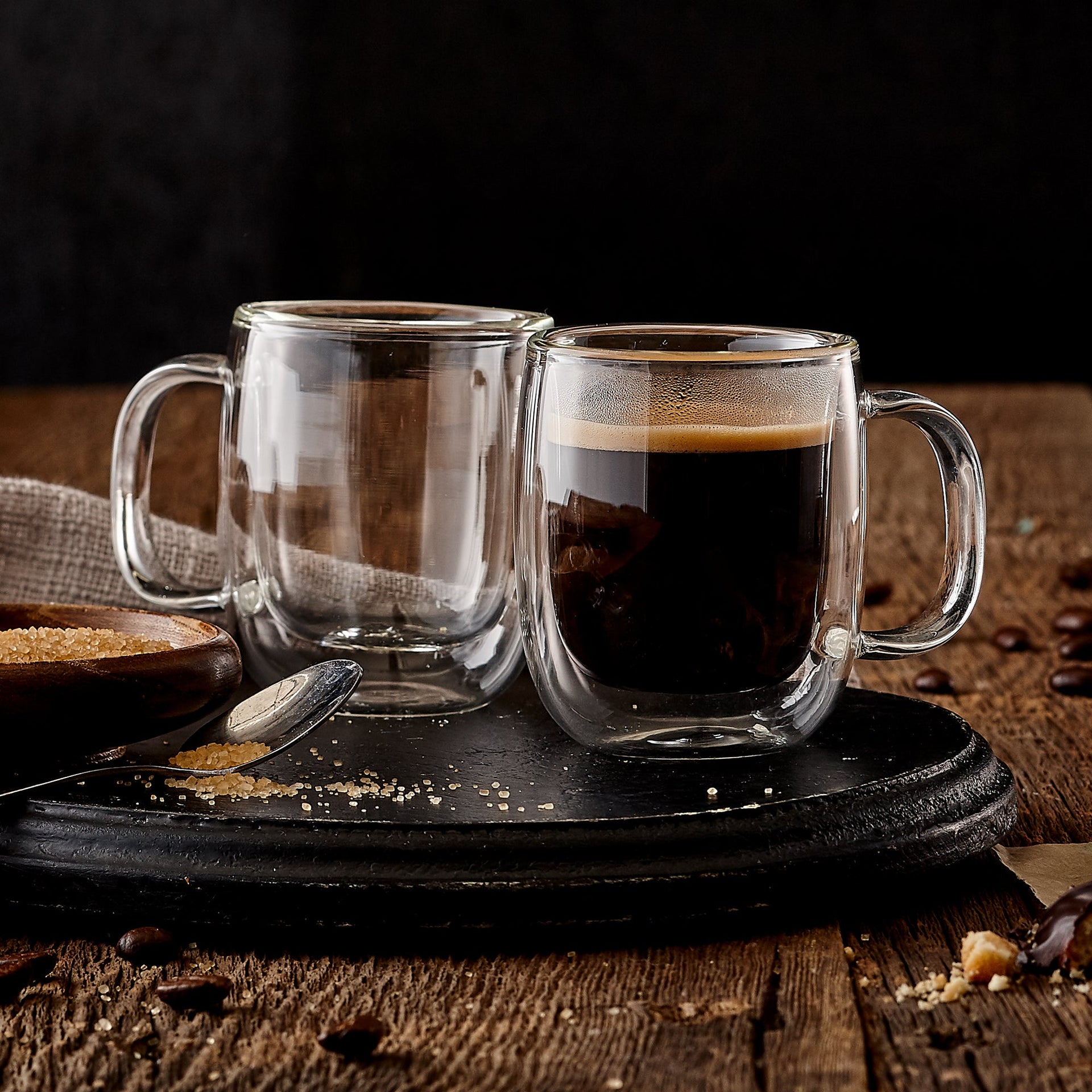 10Pcs Exclusive Coffee Combo Set Double Wall Mugs for Espresso, Cappuccino, Americano. Hot Or Cold Drink Beverages. Insulated Glass Cups Lighweight