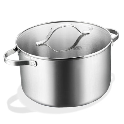 BE | LIVING Essential Series Tri-Ply Stainless Steel Stock Pot with Lid 10