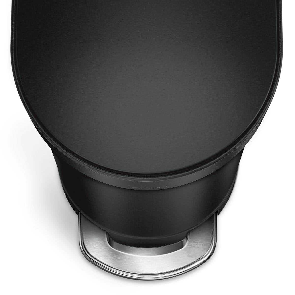 Matte Black 12-Gallon Narrow Kitchen Trash Can with Easy Step-on Lid