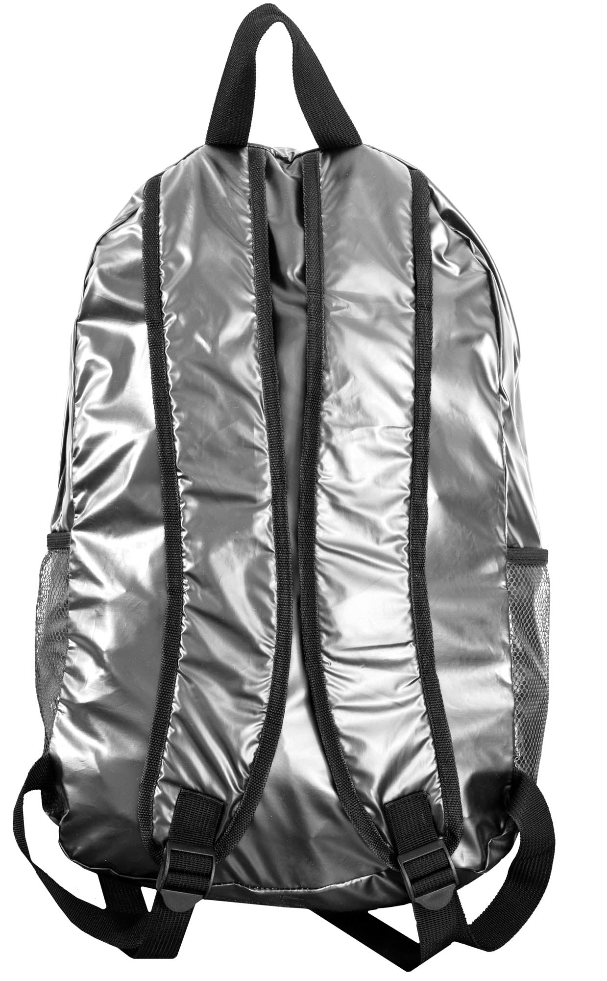 Boarding Pass Recycled Metallic Foldable & Packable Pouch Multi Compartment Backpack