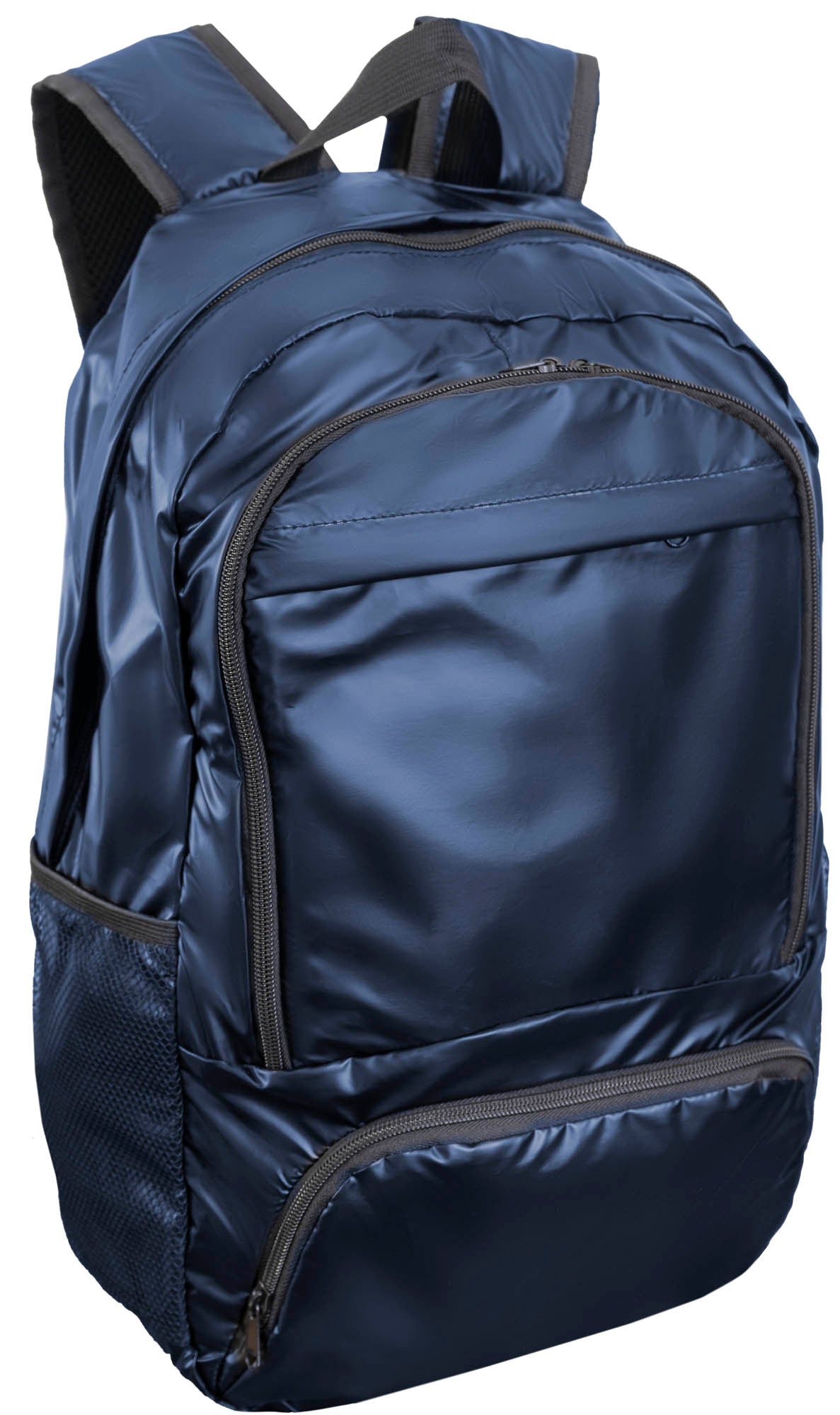 Boarding Pass Recycled Metallic Foldable & Packable Pouch Multi Compartment Backpack