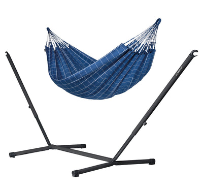 Nautico Anthracite Outdoor Marine - Weather-Resistant Double Hammock with Powder Coated Steel Stand