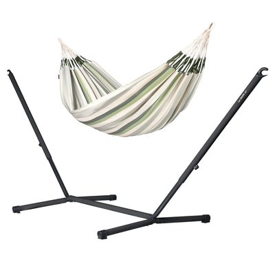 Nautico Anthracite Outdoor Cedar - Weather-Resistant Kingsize Hammock with Powder Coated Steel Stand