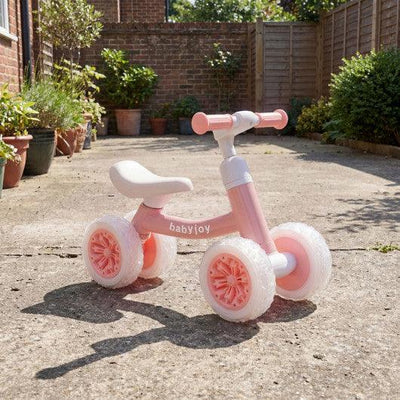 Baby Balance Bike with Adjustable Handlebar and Seat with Lighting Wheels-Pink