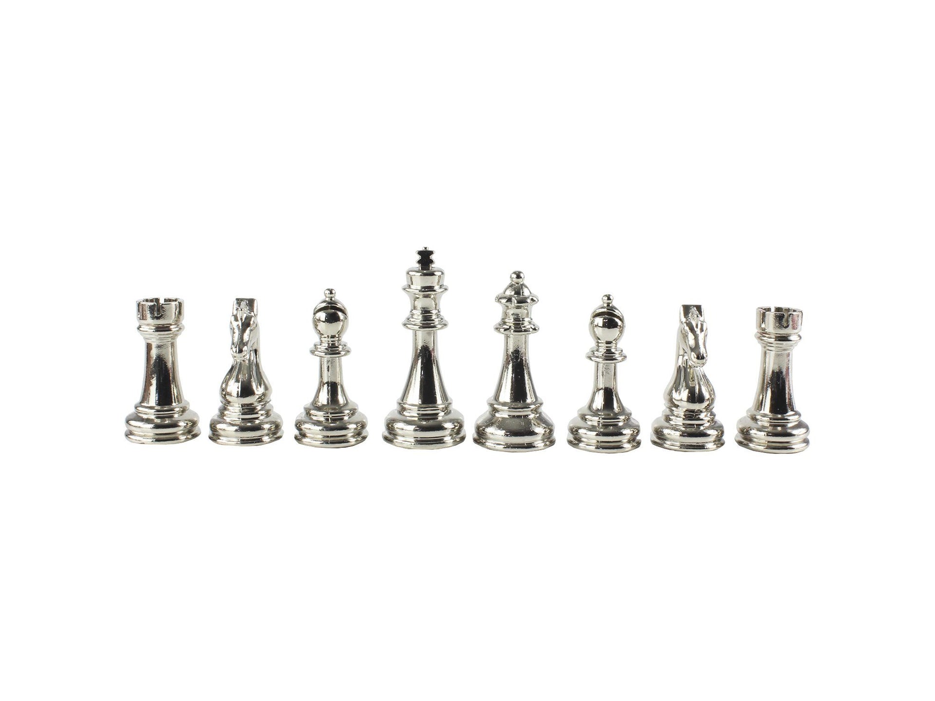 Bronze Silver Chess Pieces - Classic Metal Chessmen - Handmade Metal 32 Chess Pieces - Classic Metal Chess Figures