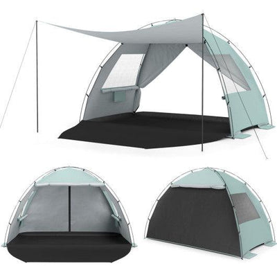 Beach Tent Sun Shelter with Canopy Easy Setup UPF50+ Sun Protection-Green