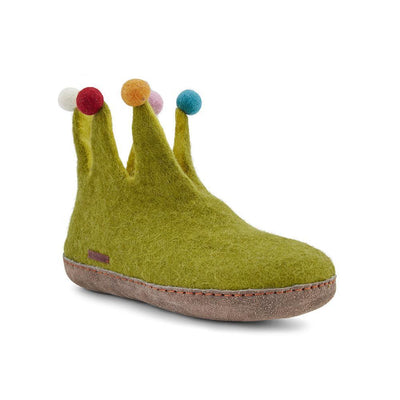The Jester - Lime Green with Leather