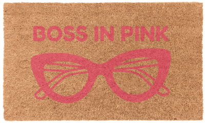 Boss in Pink Coir Mat