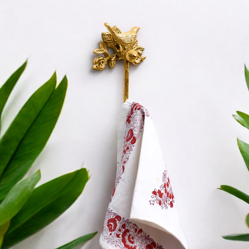 Brass Bird Roll Holder - Polished Finish