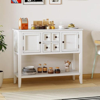 Buffet Sideboard Cabinet with 2 Doors and 2 Drawers-White