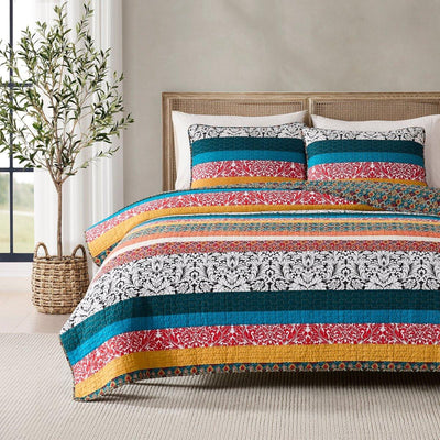Boho Stripe Quilt Set