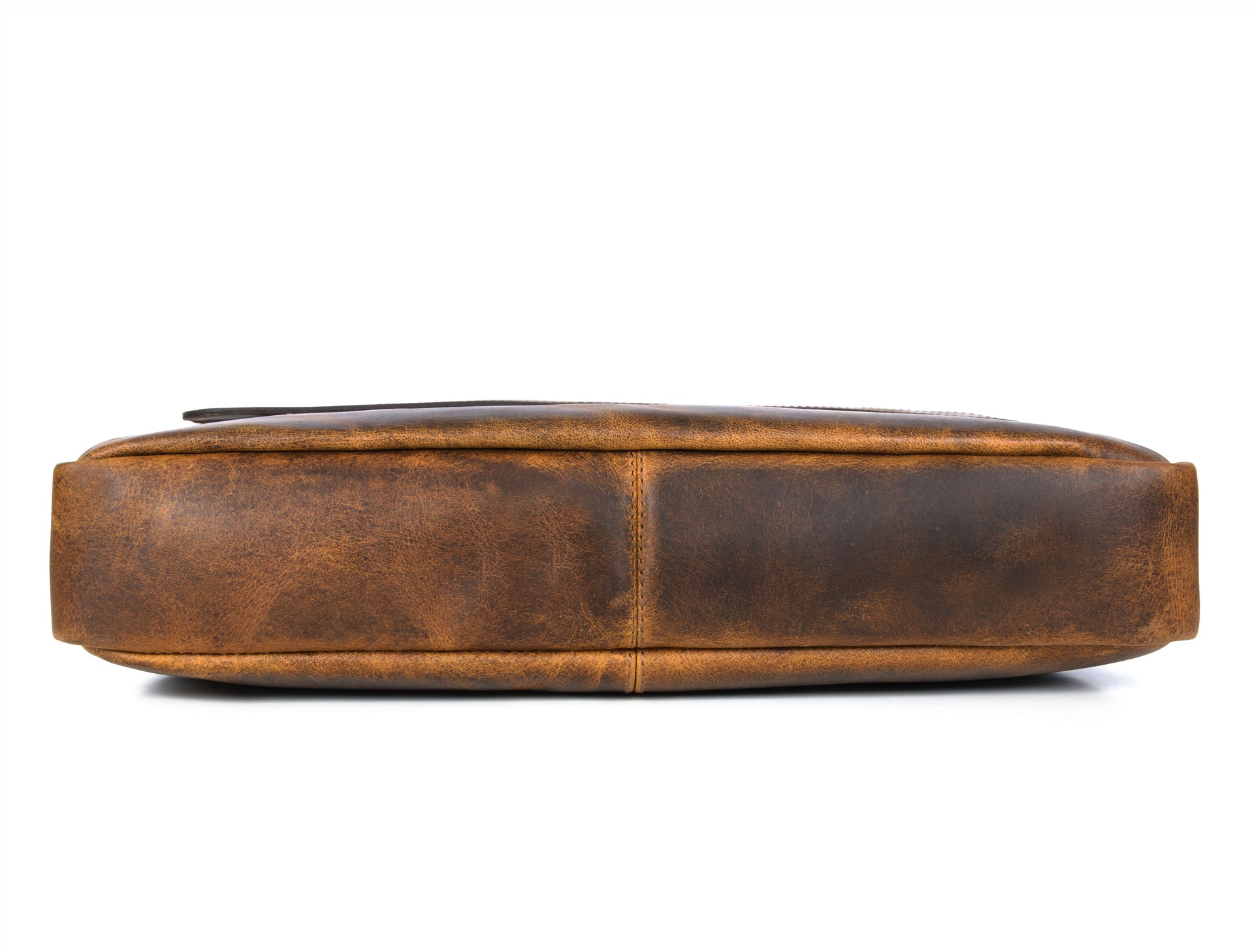 Leather Messenger Bag Stressed Light - Brown