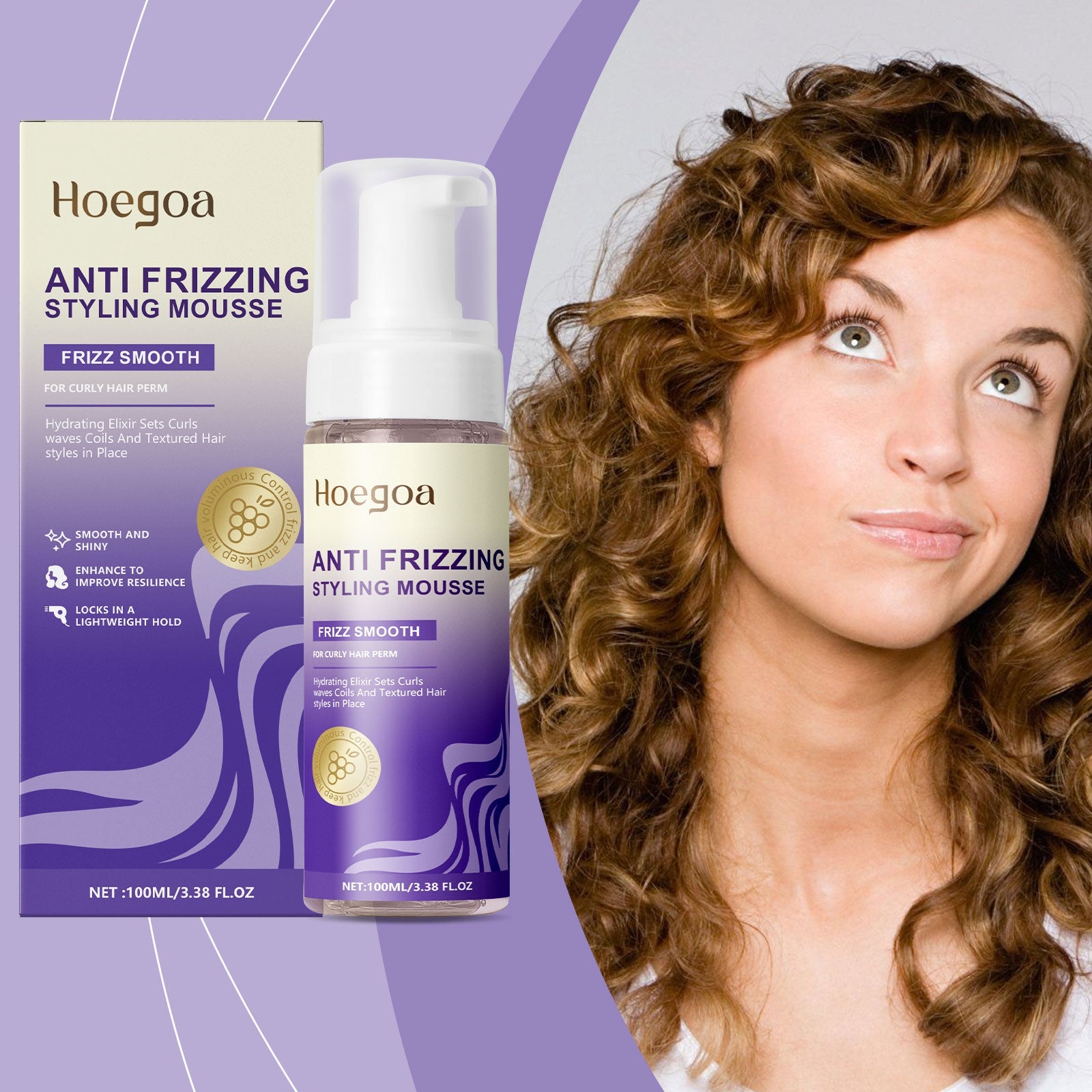 Curls Volumizing And Styling Mousse Curls Styling Shine Confident, Soft And Elastic Curling