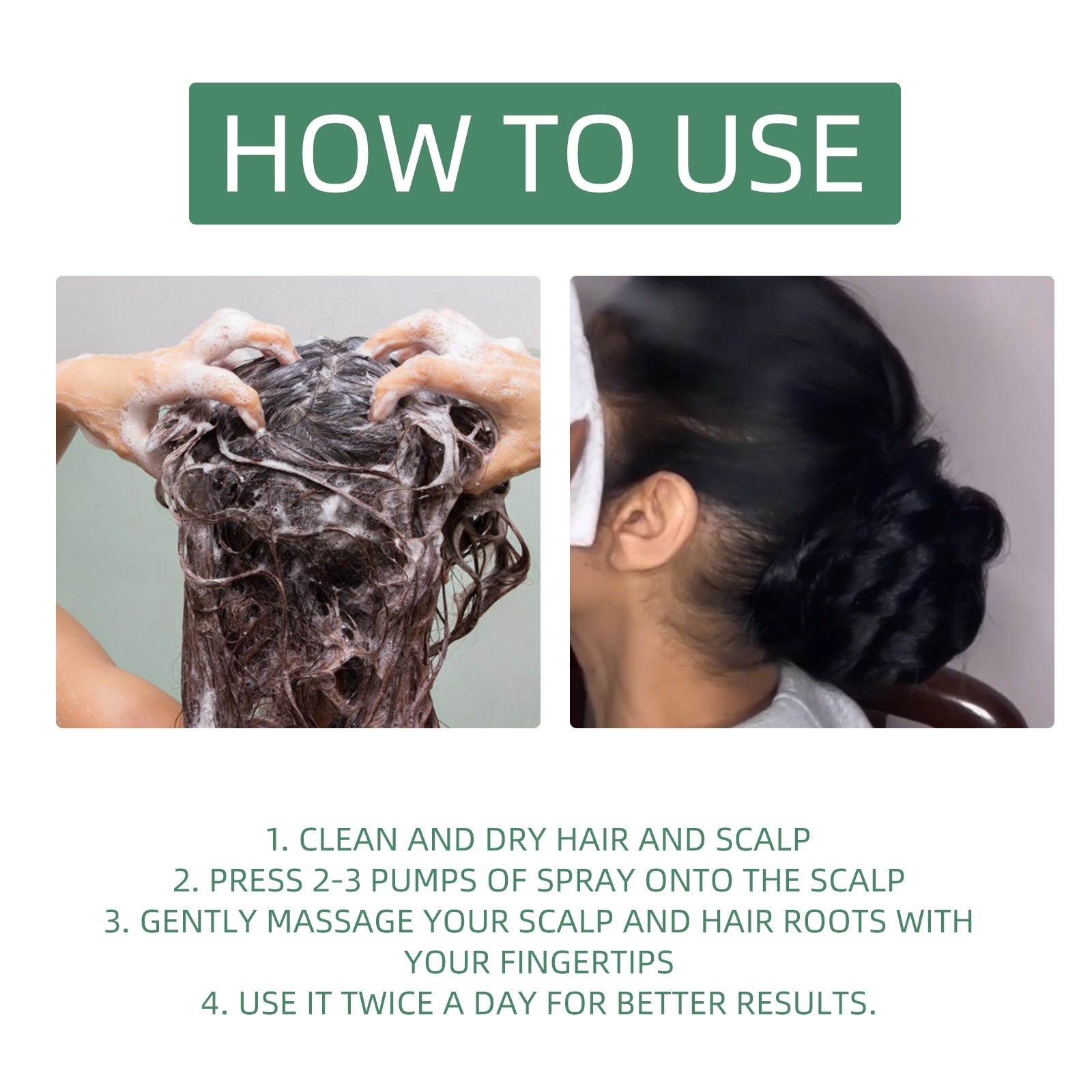 Black Hair Spray Dense Nourishing Roots Shine Smooth Natural Black Hair Cover White Hair Conditioner Spray