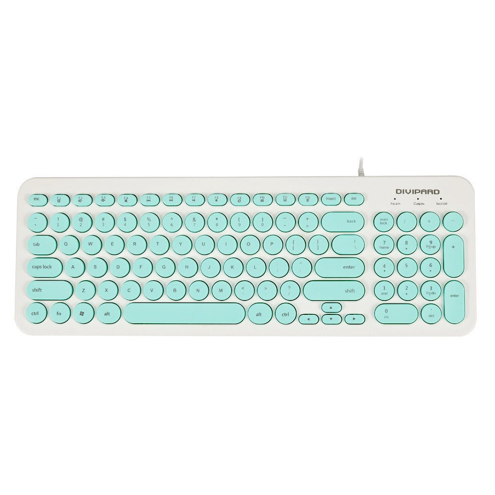 D520 Silent Wired Esports Keyboard USB Ultra Thin 104 Key Business Office Retro Punk Computer Gaming Keyboard