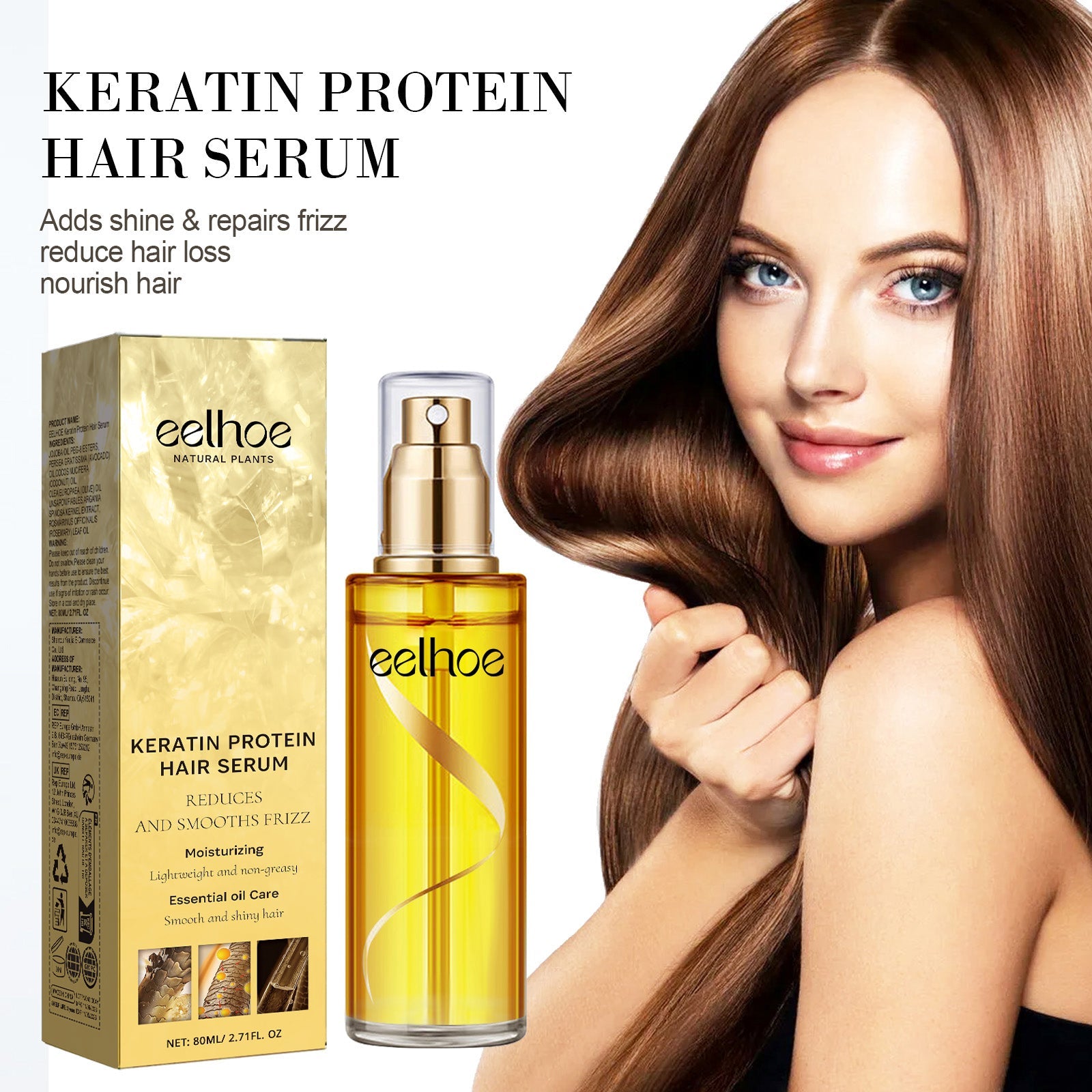 Keratin Hair Essence Spray, Hair Repair To Improve Dry Curly Frizz Pomade Essence