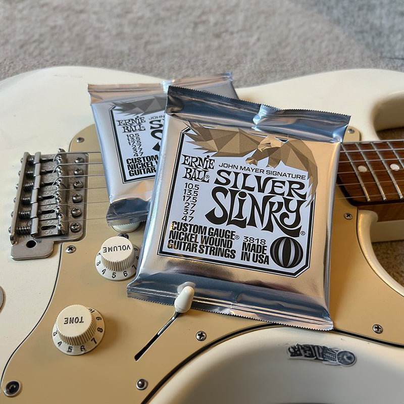 Ernie Ball John Mayer Silver Slinky Nickel Wound Electric Guitar Strings 3-Pack Tin - 10.5-47 Gauge