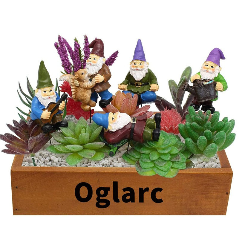 Resin Dwarf Flower Plantation Garden Fairy Potted Plant Insert