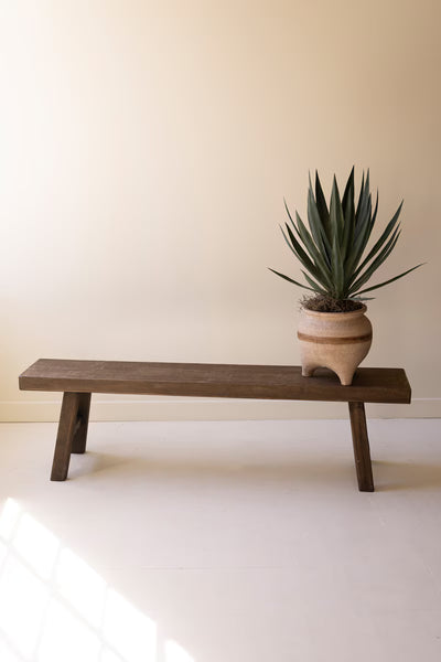 WOOD BENCH - DARK BROWN
