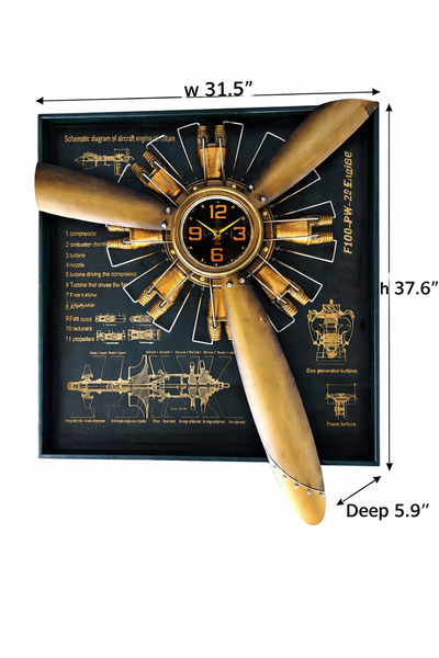 Vintage Radial Engine Wall Clock