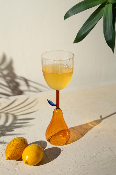 Wine Glass with Pear Base - Set of 2