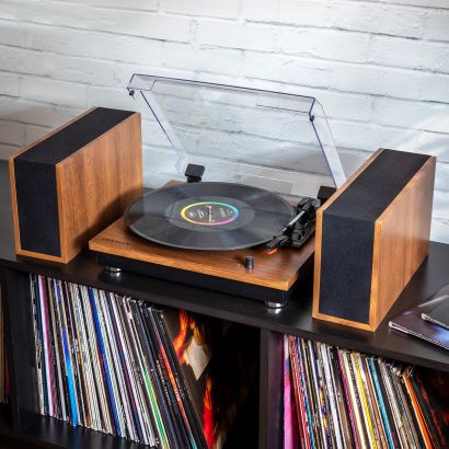 Riff Record Player With Speakers - Walnut