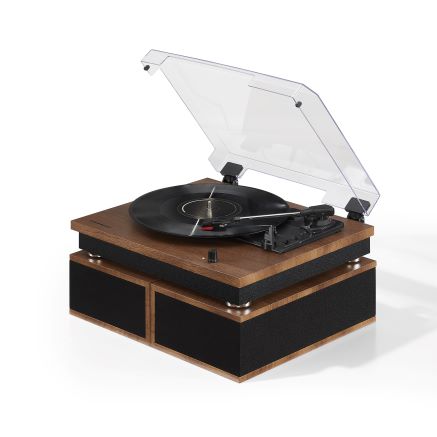 Riff Record Player With Speakers - Walnut