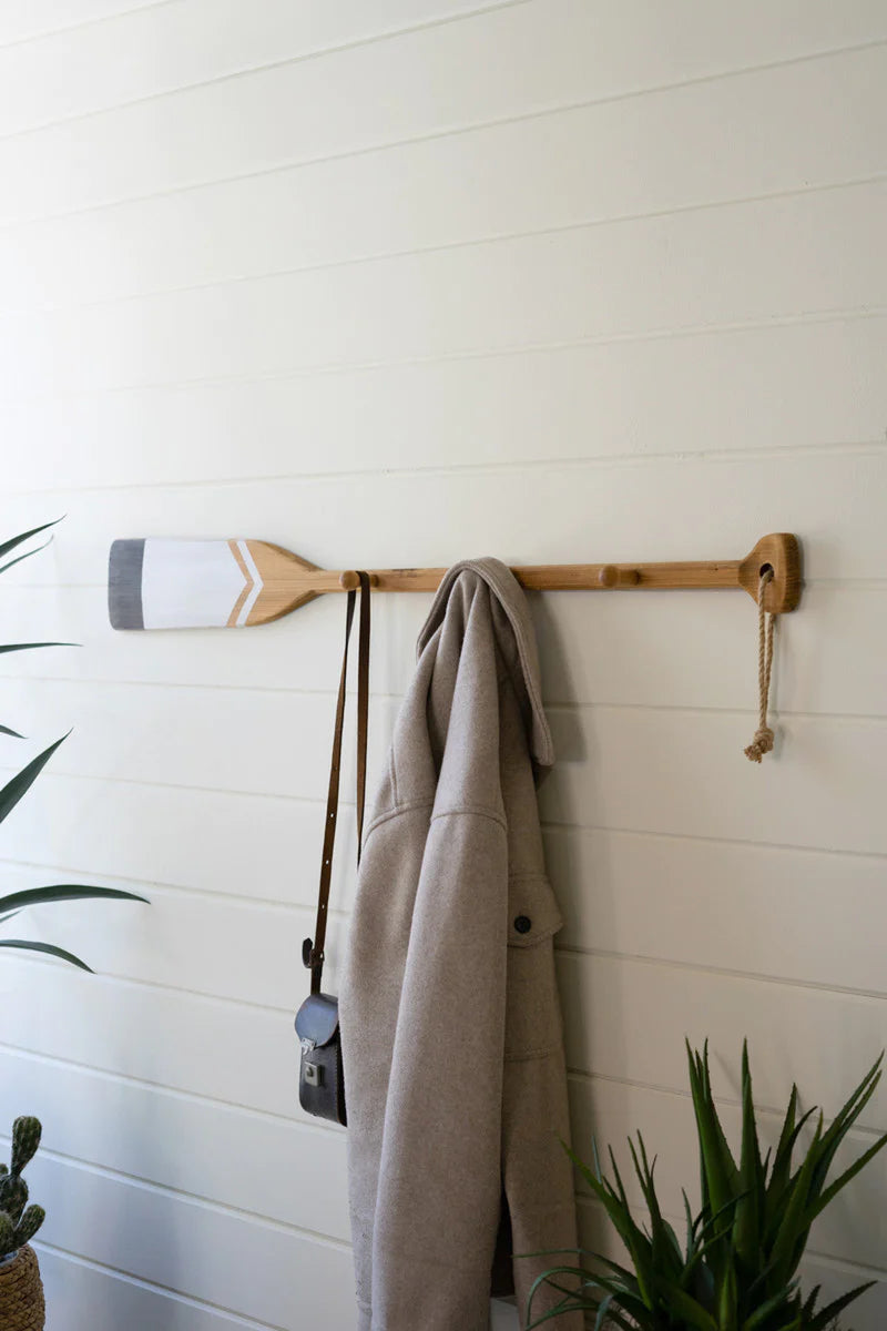 Wooden Paddle Coat Rack