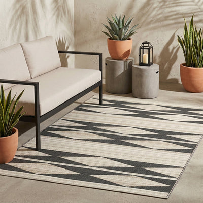 Cairo - Natural & Black Outdoor Rug for Patio