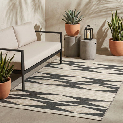 Cairo - Natural & Black Outdoor Rug for Patio