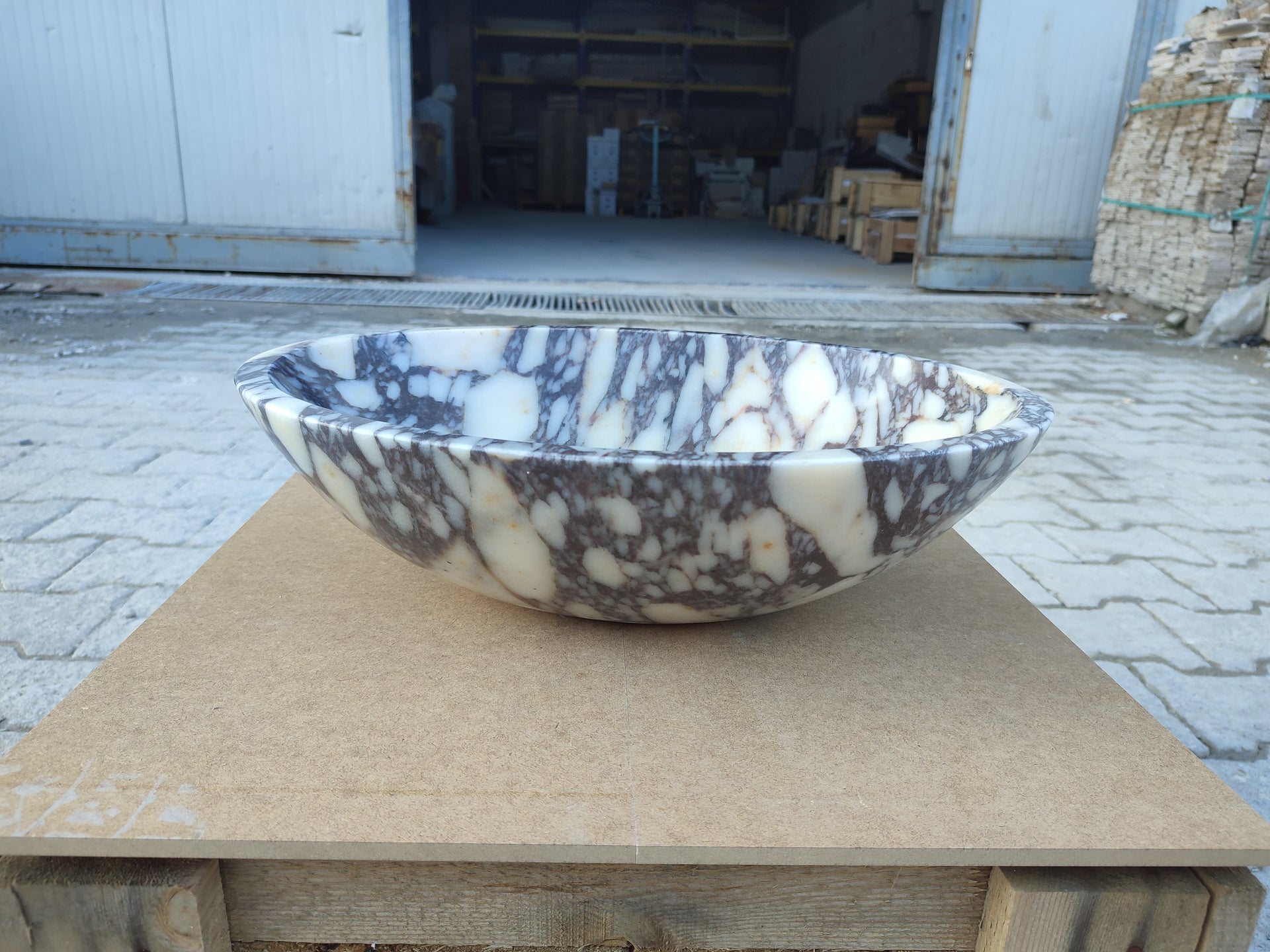 Calacatta Viola Marble Oval Shape Above Vanity Bathroom Sink (W)14