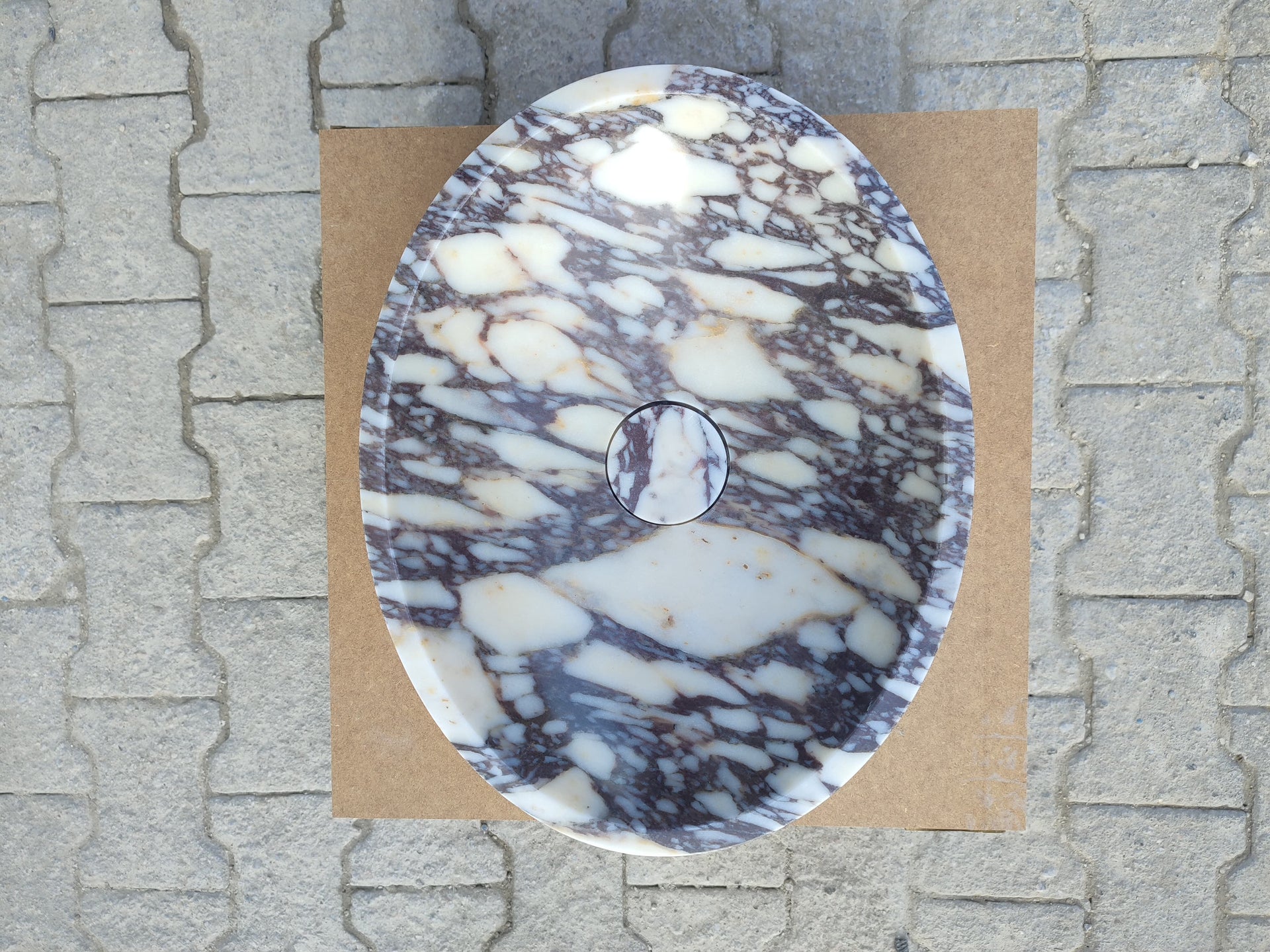 Calacatta Viola Marble Oval Shape Above Vanity Bathroom Sink (W)14