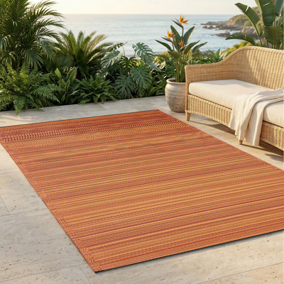 Cancun - Terracotta Outdoor Rug for Patio