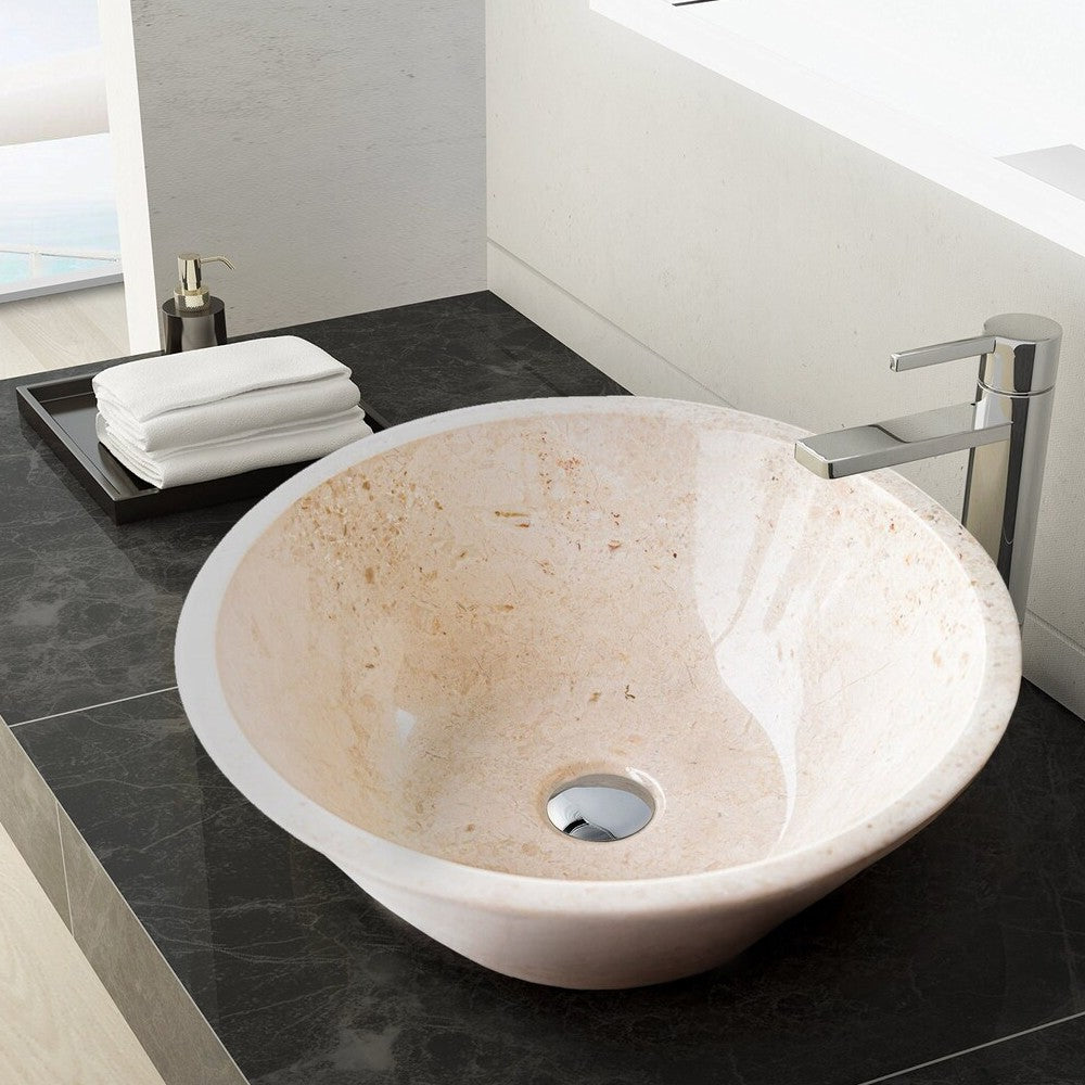 Cappuccino Beige Marble V-Shape Tapered Sink Polished (D)16