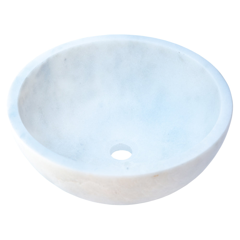 Carrara White Natural Stone Marble Vessel Sink (D)16