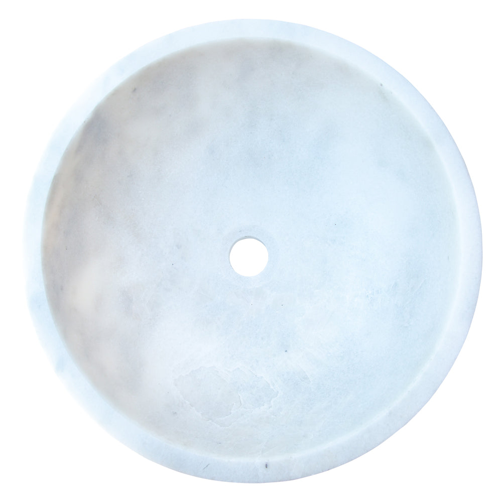 Carrara White Natural Stone Marble Vessel Sink (D)16