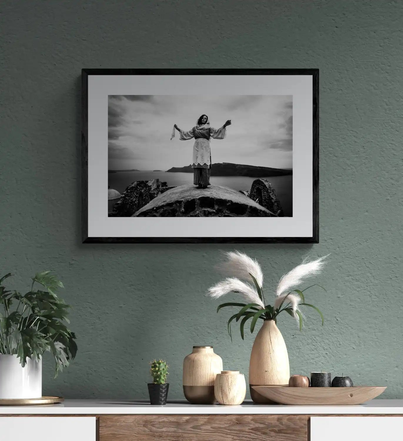 Oia, Santorini | Greece | Black & White Art Wall
