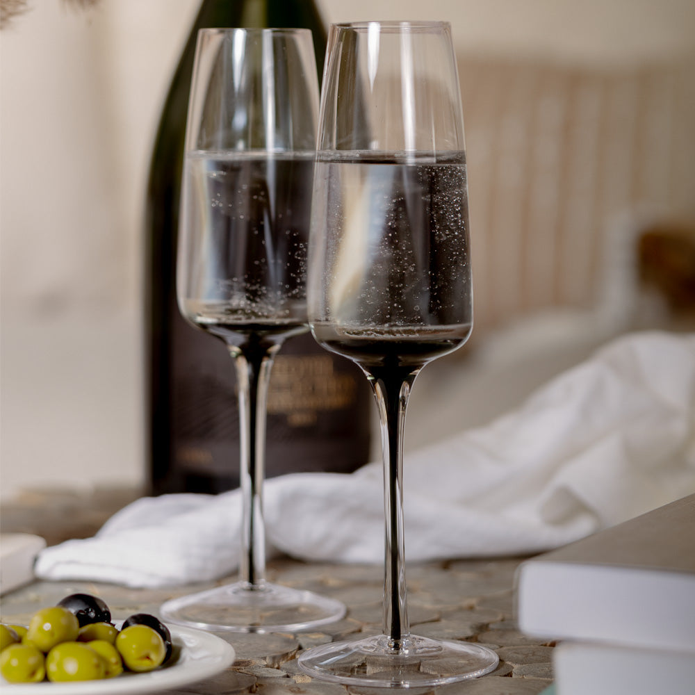 Smoke Stem Champagne Glasses