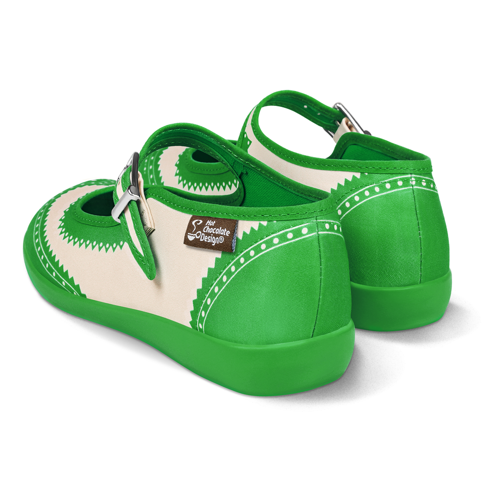 Hot Chocolate Design Classic Brogue - Green Mary Jane Flats