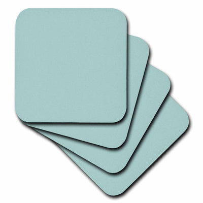 3dRose InspirationzStore Solid Colors - Plain mint blue - solid color - light turquoise-grey-gray - modern contemporary simple pastel teal - Coasters (cst_159844)