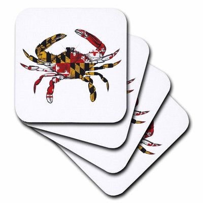 3dRose EvaDane - Signs - Maryland Crab Flag. - Coasters (cst_193242)