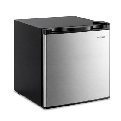 Compact Mini Fridge with 7-Level Adjustable Thermostat-Silver