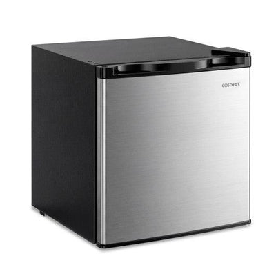 Compact Mini Fridge with 7-Level Adjustable Thermostat-Silver
