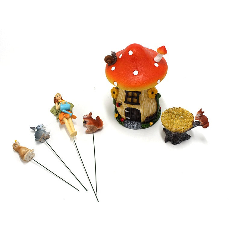 Resin Dwarf Flower Plantation Garden Fairy Potted Plant Insert